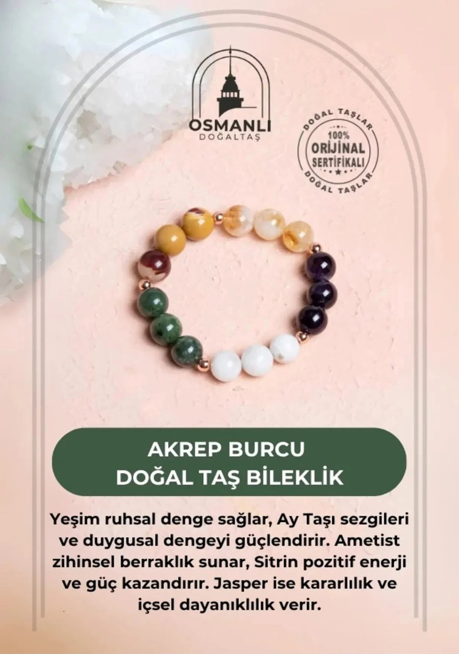 Doğal Taş Bileklik-Akrep Burcu