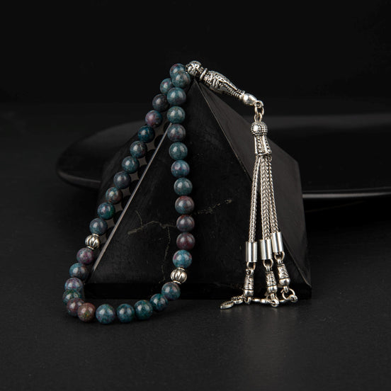 Ruby & Kiyanit Doğal Taş Tesbih 33’lük – 6 mm – Özel Tasarım