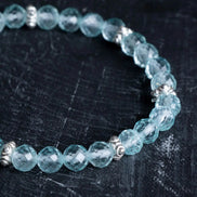 Topaz Gümüş Aparatlı Doğal Taş Bileklik- 6mm (SK:167)