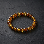 Kaya Fosil Damla Kehribar Bileklik – 8 mm