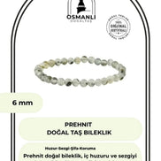 Prehnit 6mm Doğal Taş Bileklik