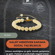 Kalsit 8mm Merdiven Kapama Doğal Taş Bileklik