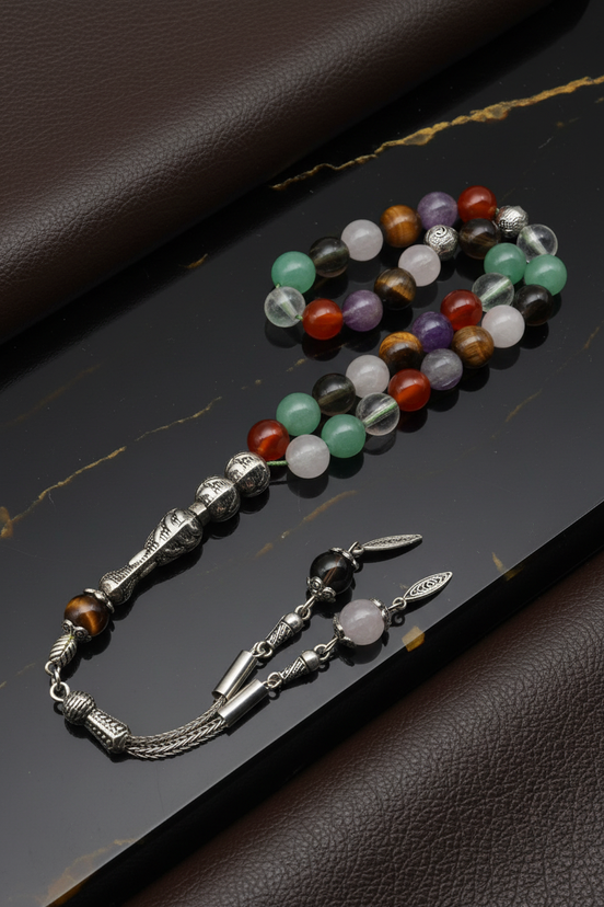 Çakra Doğal Taş Tesbih – 8 mm Küre Kesim