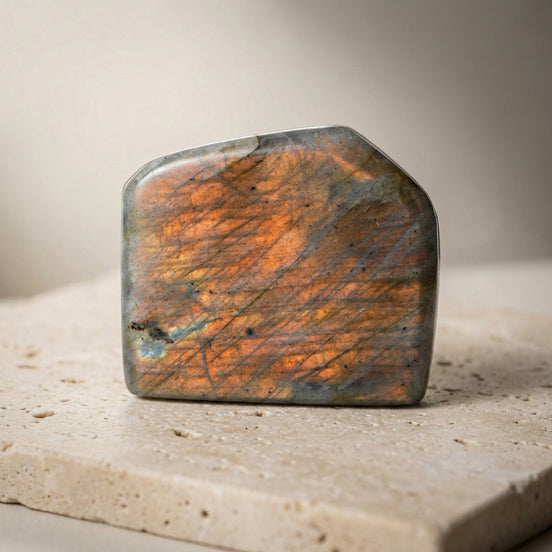 Labradorit Doğal Taş Parça – 118,5 gr | 4,5 × 5 cm