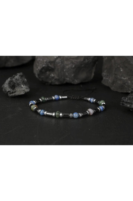 Hint Akik-Lapis Lazuli-Hematit Doğal Taş Bileklik