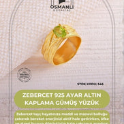 Zebercet 925 Ayar Altın Kaplama Gümüş Yüzük (SK:546)