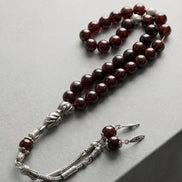 Garnet (Lal) Doğal Taş Tesbih – 8 mm Küre Kesim