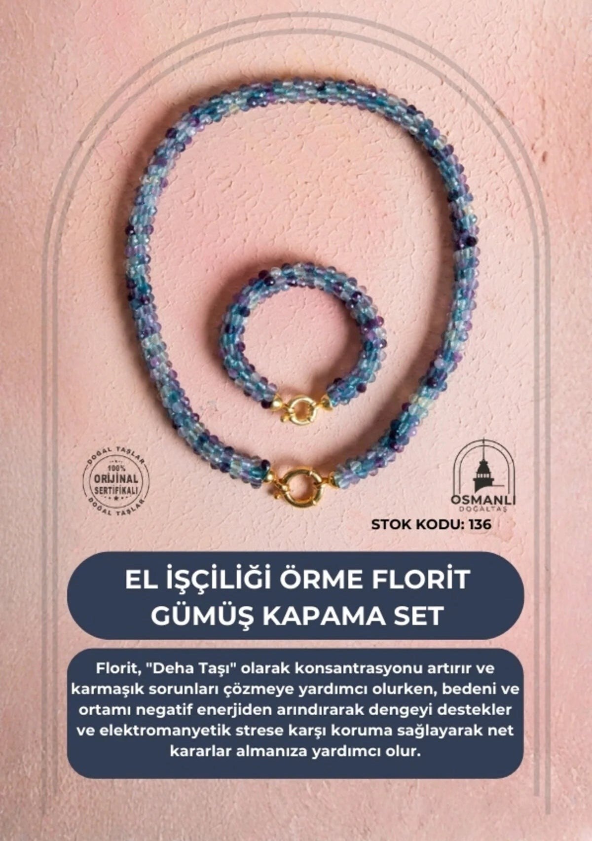 El İşçiliği Örme Florit Gümüş Kapama Set (SK:136)