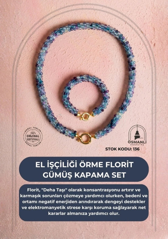 El İşçiliği Örme Florit Gümüş Kapama Set (SK:136)