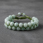 Yeşil Larimar 8 mm Çift Sıra Makrome Doğal Taş Bileklik