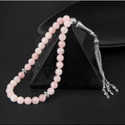Pembe Kuvars (Gül Kuvars) Doğal Taş Tesbih 33lük - 8mm