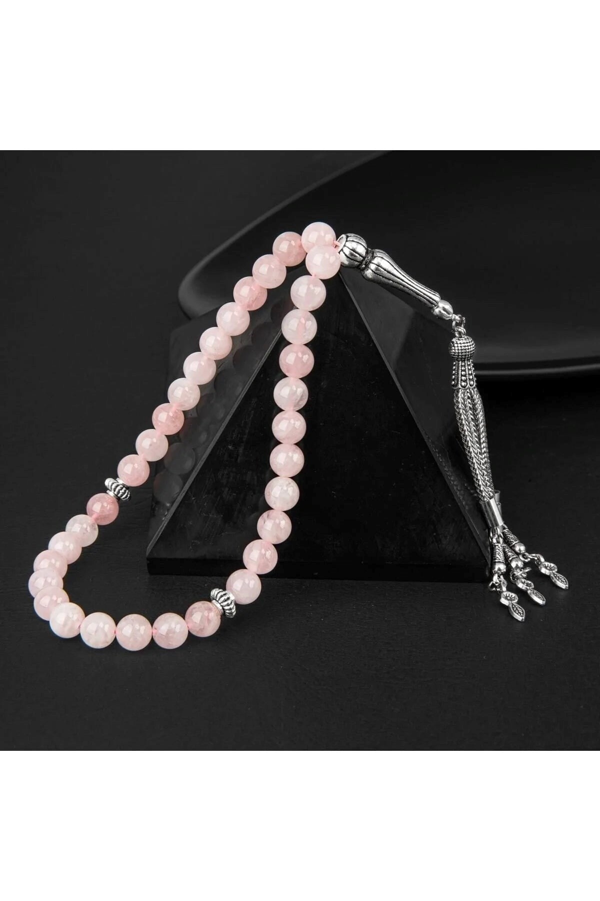 Pembe Kuvars (Gül Kuvars) Doğal Taş Tesbih 33lük - 8mm