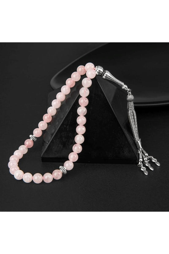 Pembe Kuvars (Gül Kuvars) Doğal Taş Tesbih 33lük - 8mm
