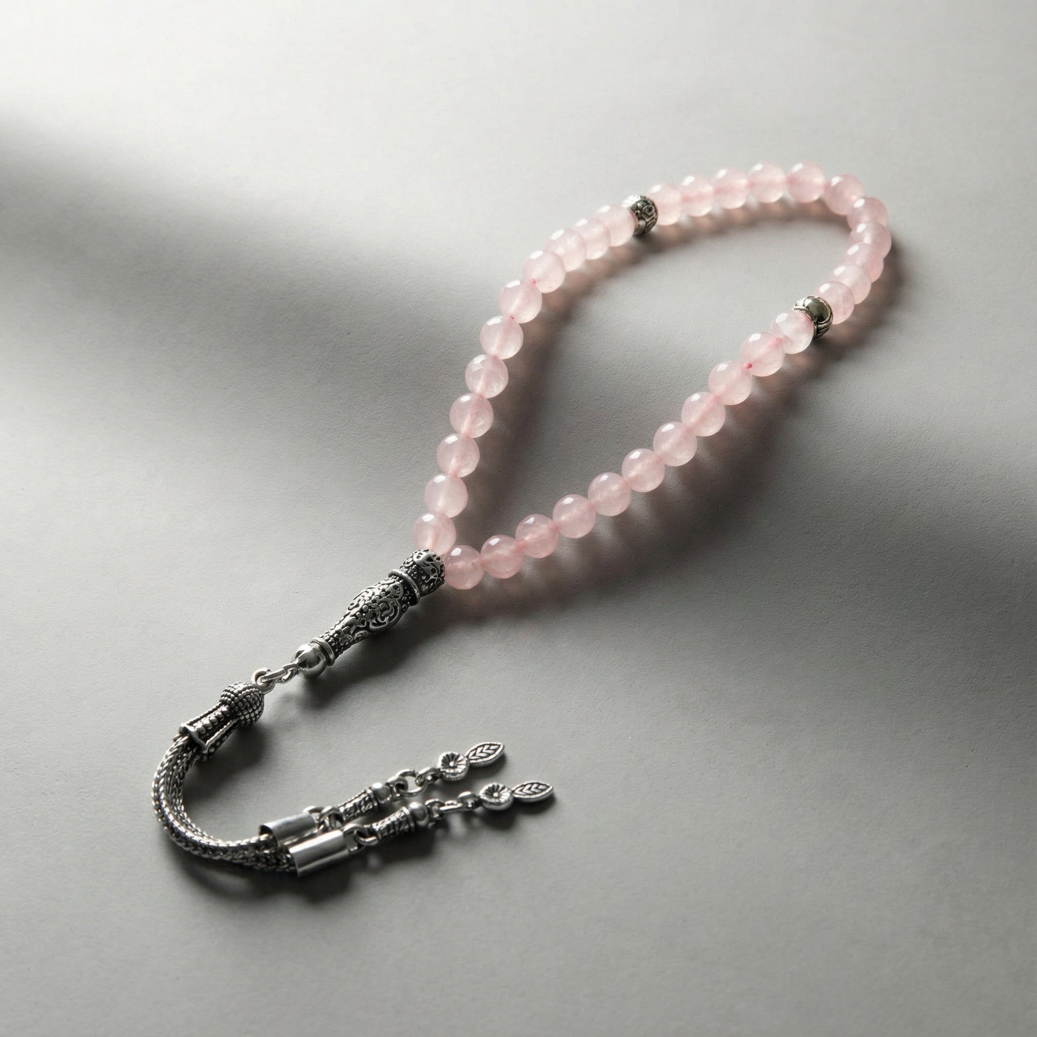 Pembe Kuvars (Gül Kuvars) Doğal Taş Tesbih – 33’lük / 6 mm