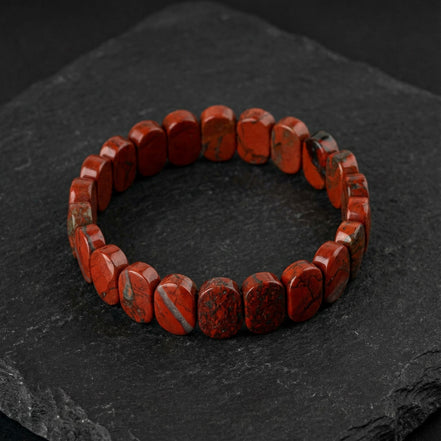 Jasper Doğal Taş Geniş Kesim Bileklik (Rolex Stil)