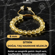 Sitrin 8mm Merdiven Kapama Doğal Taş Bileklik