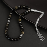 Golden Obsidyen Doğal Taş Tesbih – 33’lük / 8 mm
