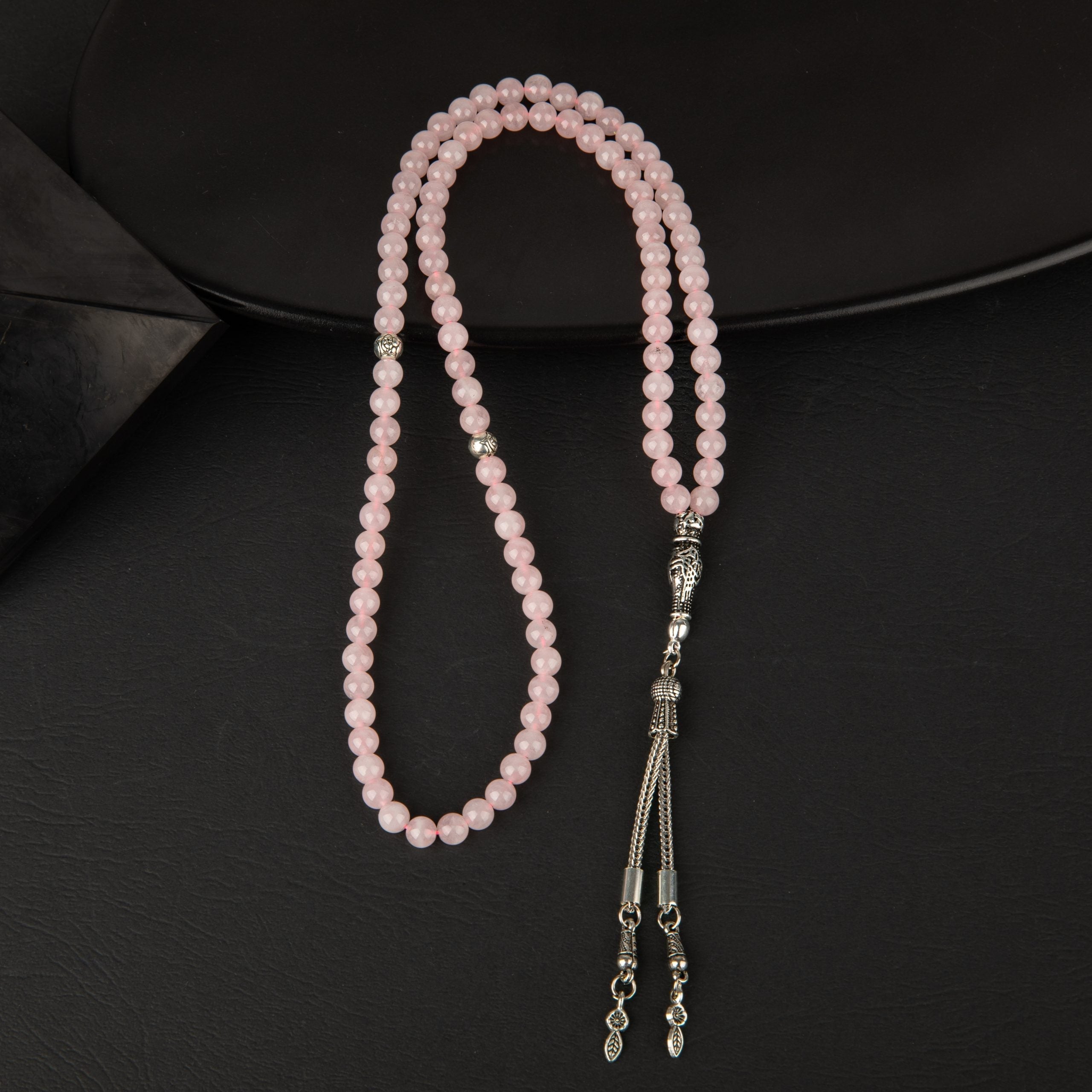 Pembe Kuvars (Gül Kuvars) Doğal Taş Tesbih 99luk - 6mm