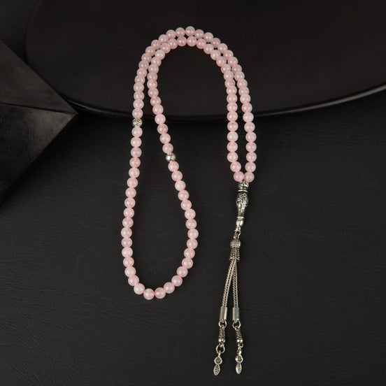 Pembe Kuvars (Gül Kuvars) Doğal Taş Tesbih 99luk - 6mm