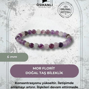 Mor Florit 6mm Doğal Taş Bileklik