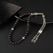 Bordo Granat Lal Doğal Taş Tesbih 33lük - 8mm