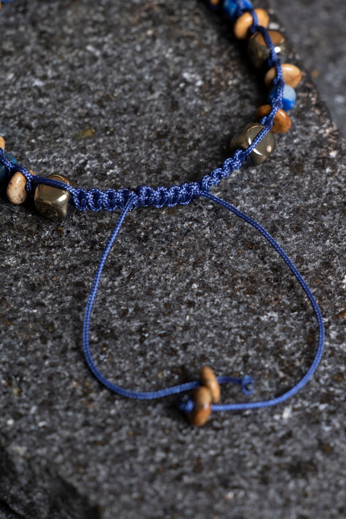 Jasper, Lapis Lazuli, Hematit Doğal Taş Makrome Bileklik (SK:364)