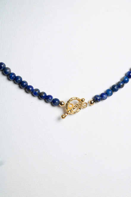 Lapis Lazuli Gümüş Kapama Doğal Taş Kolye