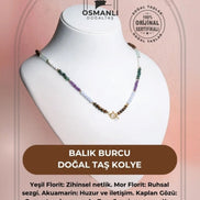 Balık Burcu Doğal Taş Kolye