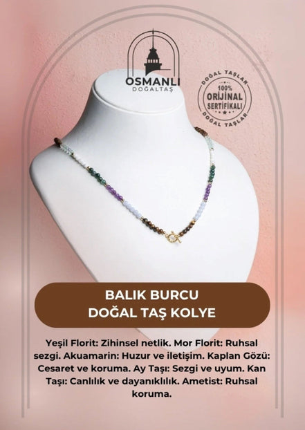 Balık Burcu Doğal Taş Kolye
