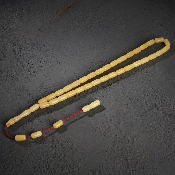 Sertifikalı Kaya Damla Kehribar Kapsül Kesim 14 mm Tesbih – Özel Kutulu – 7 gr