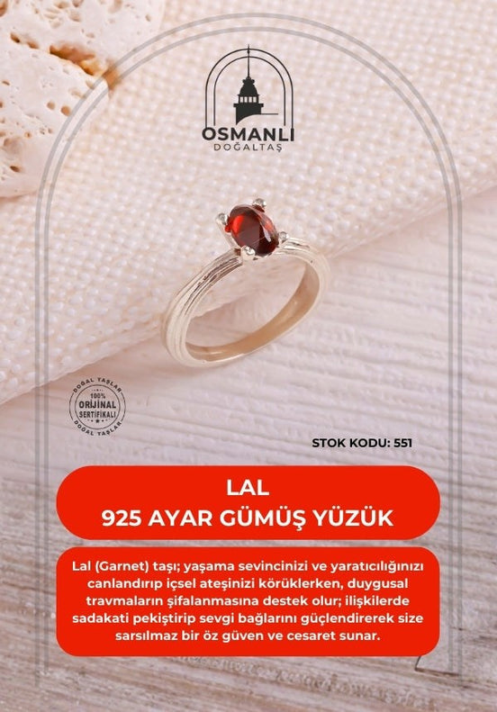 Lal 925 Ayar Gümüş Yüzük (SK:551)