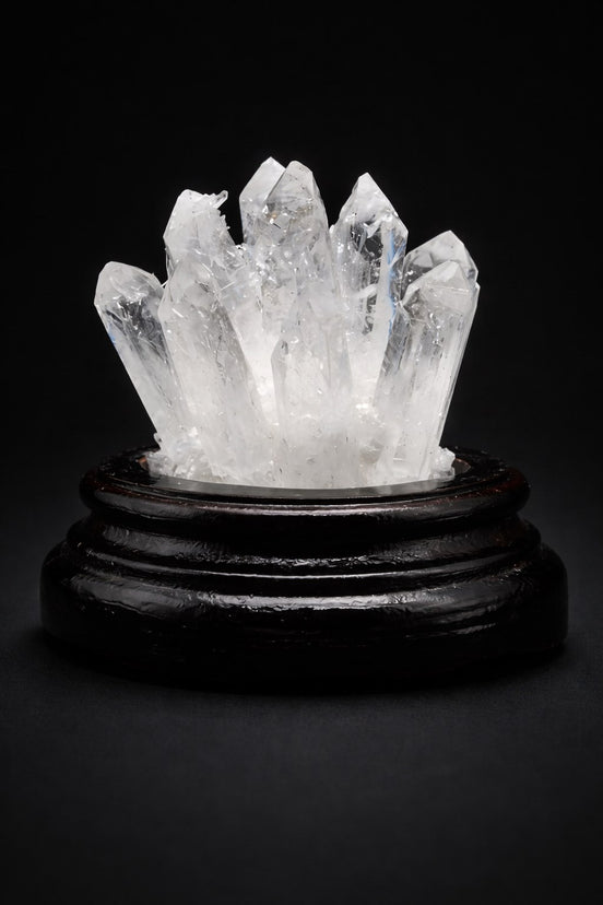 Kristal Kuvars Doğal Taş Standlı Parça – 10 × 10 cm | 400 gr