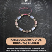 Kalsedon, Sitrin ve Opal Doğal Taş Bileklik