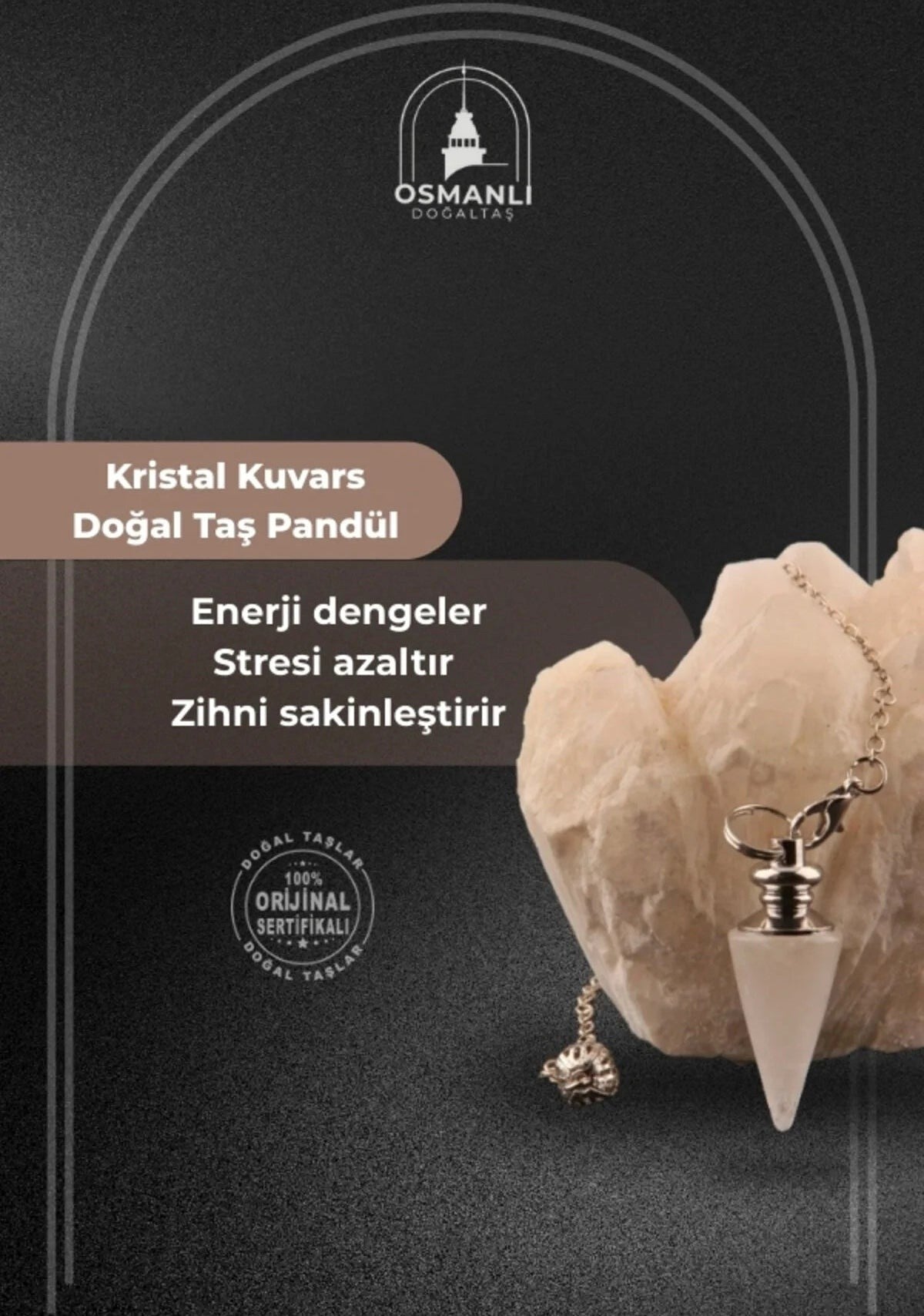 Kristal Kuvars Doğal Taş Pandül