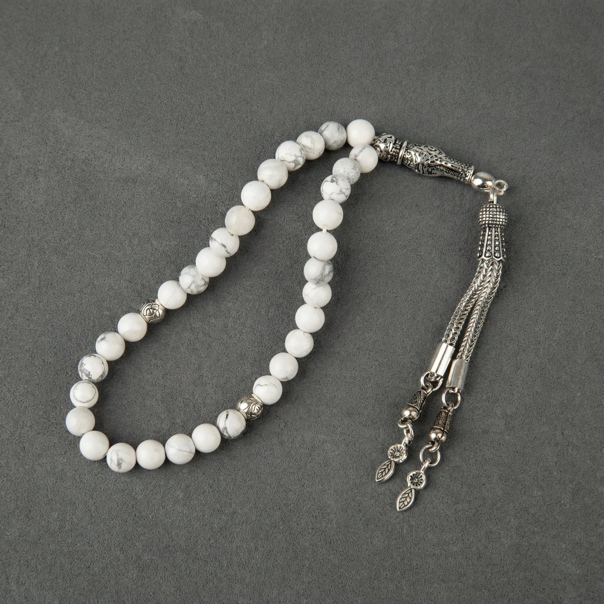 Havlit (Howlite) Doğal Taş Tesbih – 33’lük – 6 mm