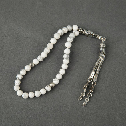 Havlit (Howlite) Doğal Taş Tesbih – 33’lük – 6 mm