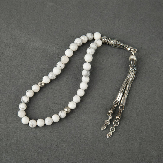 Havlit (Howlite) Doğal Taş Tesbih – 33’lük – 6 mm