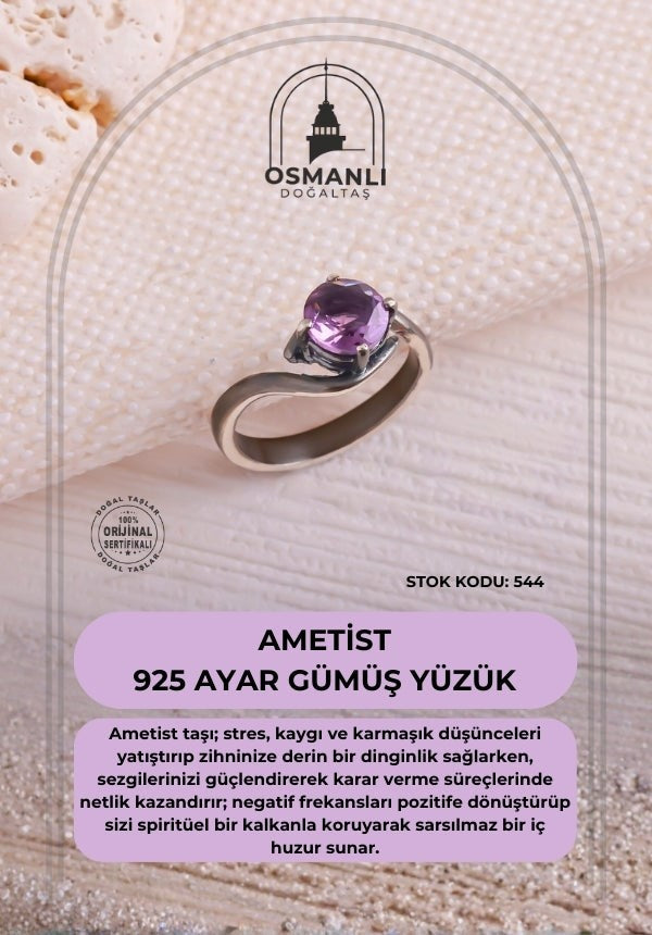 Ametist 925 Ayar Gümüş Yüzük (SK:544)