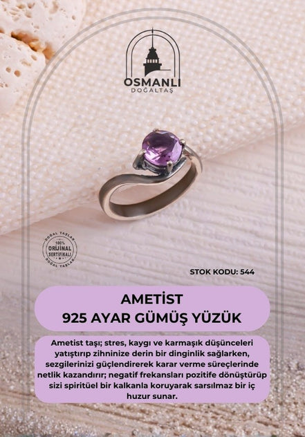 Ametist 925 Ayar Gümüş Yüzük (SK:544)
