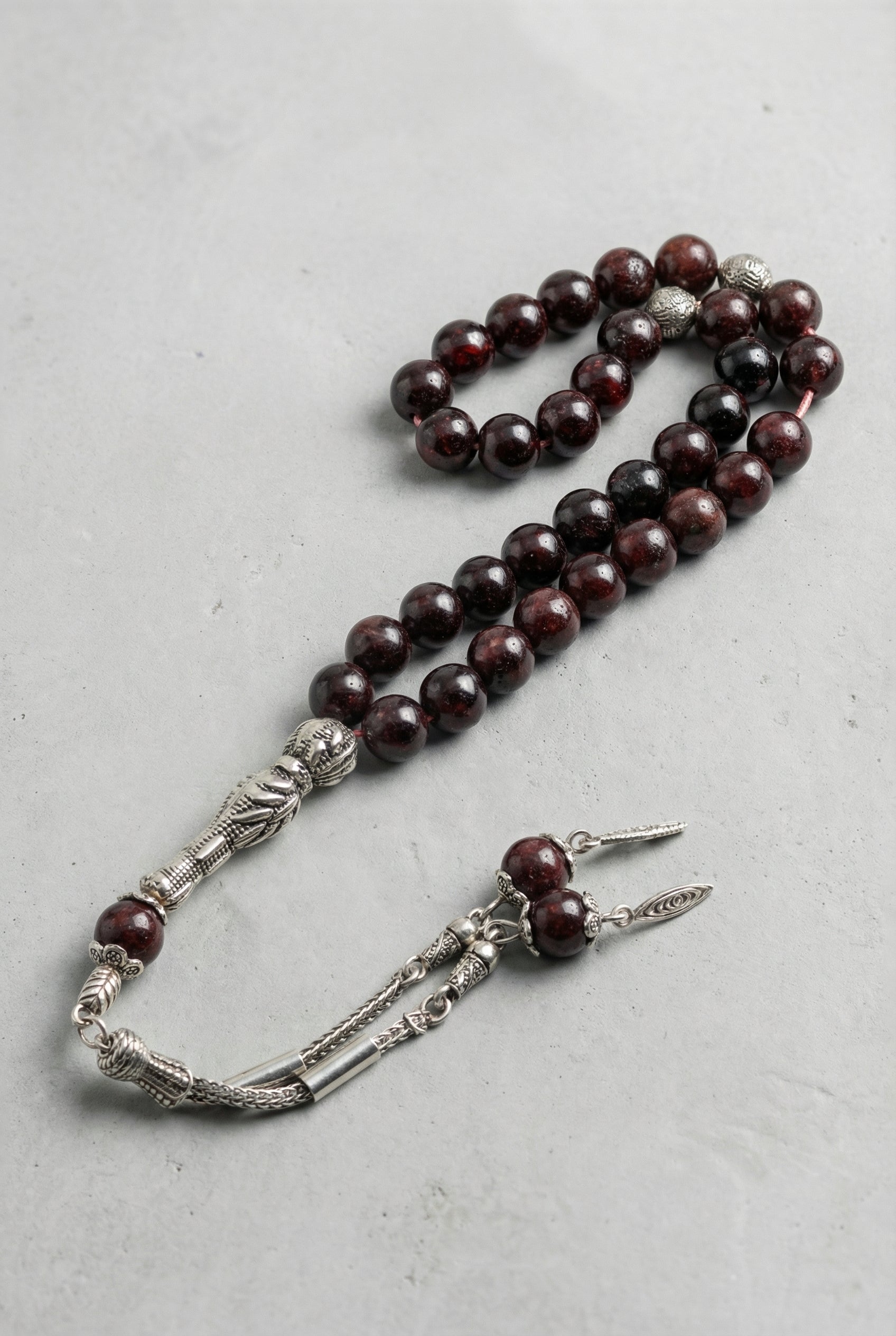 Garnet (Lal) Doğal Taş Tesbih – 8 mm Küre Kesim