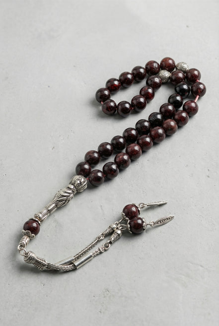 Garnet (Lal) Doğal Taş Tesbih – 8 mm Küre Kesim