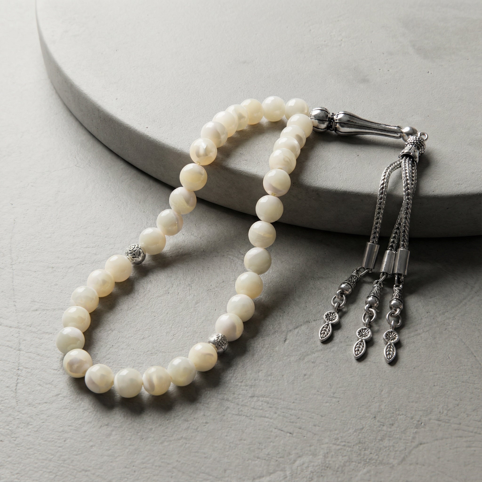 Sedef Doğal Taş Tesbih – 33’lük / 8 mm