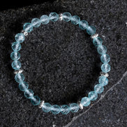 Topaz Gümüş Aparatlı Doğal Taş Bileklik- 6mm (SK:167)