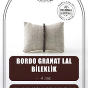 Bordo Granat Lal 4mm Doğal Taş Bileklik
