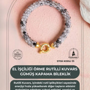 El İşçiliği Örme Rutilli Kuvars Kapama Bileklik (SK:111)