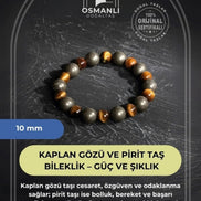 MuhammedMasumCo Kaplan Gözü ve Pirit Taş Bileklik – Güç ve Şıklık