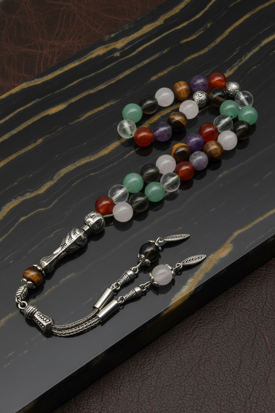 Çakra Doğal Taş Tesbih – 8 mm Küre Kesim