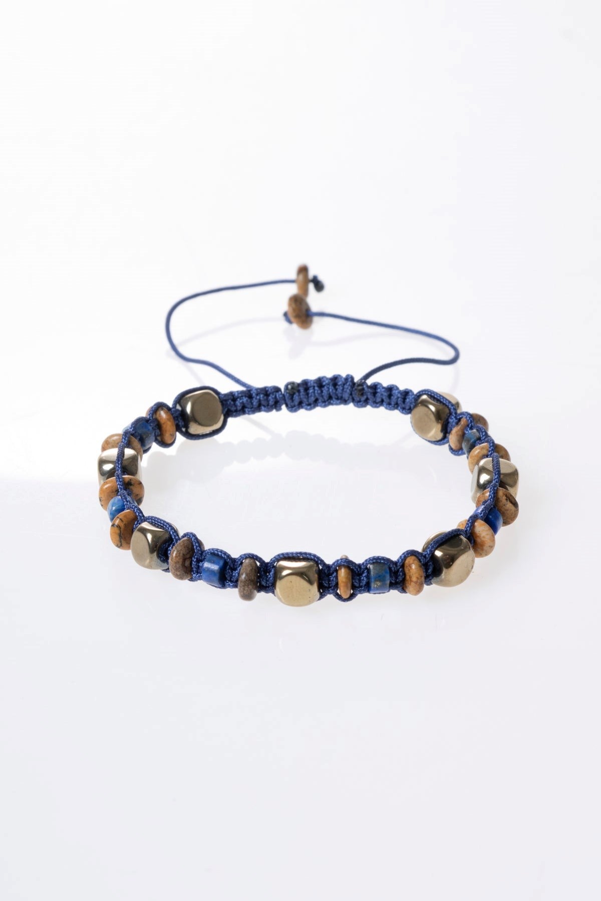 Jasper, Lapis Lazuli, Hematit Doğal Taş Makrome Bileklik (SK:364)