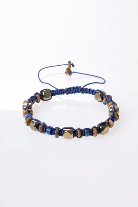 Jasper, Lapis Lazuli, Hematit Doğal Taş Makrome Bileklik (SK:364)