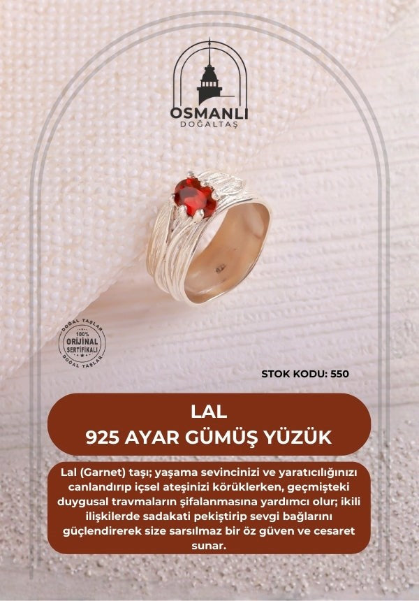 Lal 925 Ayar Gümüş Yüzük (SK:550)